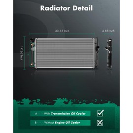 SCITOO Engine Coolant Aluminum Radiator Assembly for 2000-2005 for Toyota for Celica 1.8L; Replace: 2335