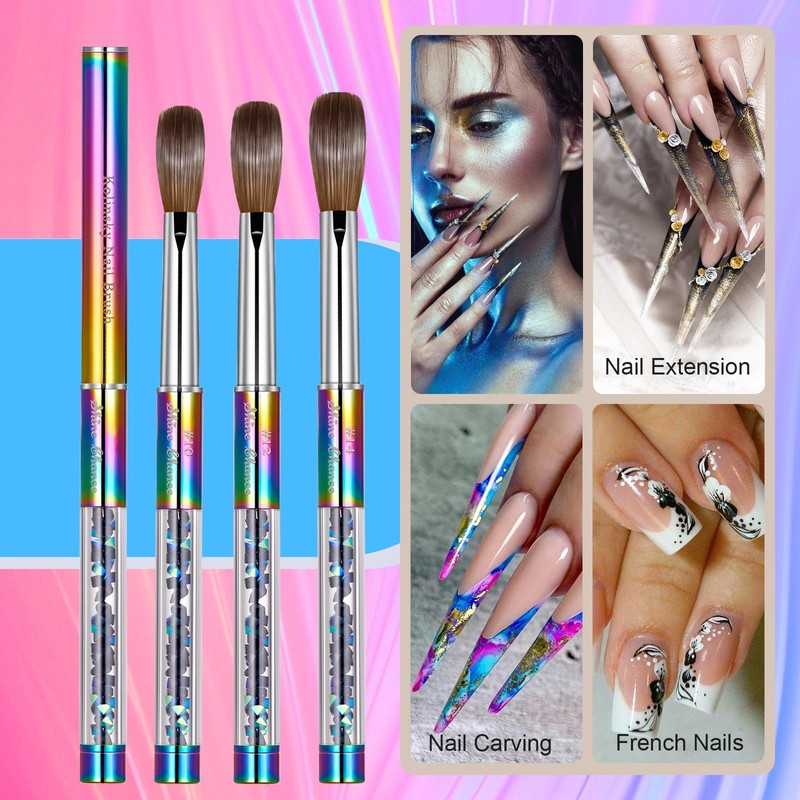 Shine Chance Acrylic Nail Brush Size 6, 100% Real Kolinsky