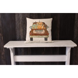 Autumn Blessings on Creamy Twill Throw Pillow