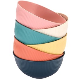 Unbreakable Wheat Straw Cereal Bowls Set of 6, 24 OZ Microwave and Dishwasher Safe Lightweight Soup and Salad Bowl Sets, Reusable Dessert Bowls for Rice, Pasta, Snack, Fruit, BPA Free (6 Colors)