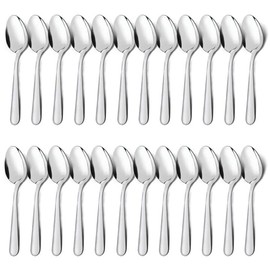 Unokit 24-Piece Dinner Spoons Set (6.7 inch), Unokit Stainless Steel Spoons silverware, Dessert Spoon, Tablespoon, Silverware Spoons Only for Home, Kitchen or Restaurant - Mirror Polished, Dishwasher Safe
