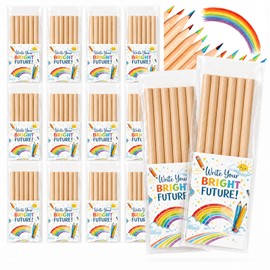 18 Sets End of the Year Gifts for Students Bulk,126 Pcs End of Year Gifts from Teacher,108pcs Colored Rainbow Pencils with 18pcs Cards,Preschool Kindergarten Graduation Gift for Schools Students