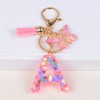 YPYMOD Lnitialen Keyring Tassel Butterfly Sequins Love Letter Keyring, Pink,
