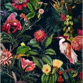 ZFENGYYUAN Bird Tropical Green Garden Velvet Cushion Cases Square Decorative Throw Pillow Cover 45x45cm18x18 Inch Couch Sofa Bed Living Room Bedroom home decor