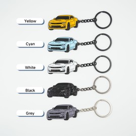 SFNEOP Compatible with Camaro Keychain, Stainless Steel Keychain Decoration for Camaro Accessories(YELLOW)