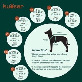 Kuoser Waterproof Dog Coat, Reversible Dog Jacket for Small Dogs, Adjustable Durable Doggie Winter Coat Warm Cozy Puppy Cold Weather Apparel from Small to Large Breed, Red S