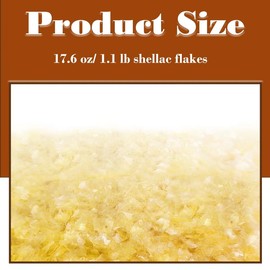 GSYUWIH 17.6 Oz/ 1.1 Lb Shellac Flakes,Wooden Craft Finishes,Light Yellow Shellac Finish for Wooden Home, Wooden Art Restoration and 3D Character Models(1 Pack)
