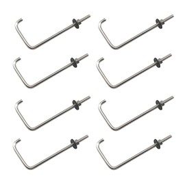 (8 Pieces) M6x35x80mm 304 Stainless Steel Screw Hook with Nuts Washers Ceiling Mount Hook Threaded Eye Bolts