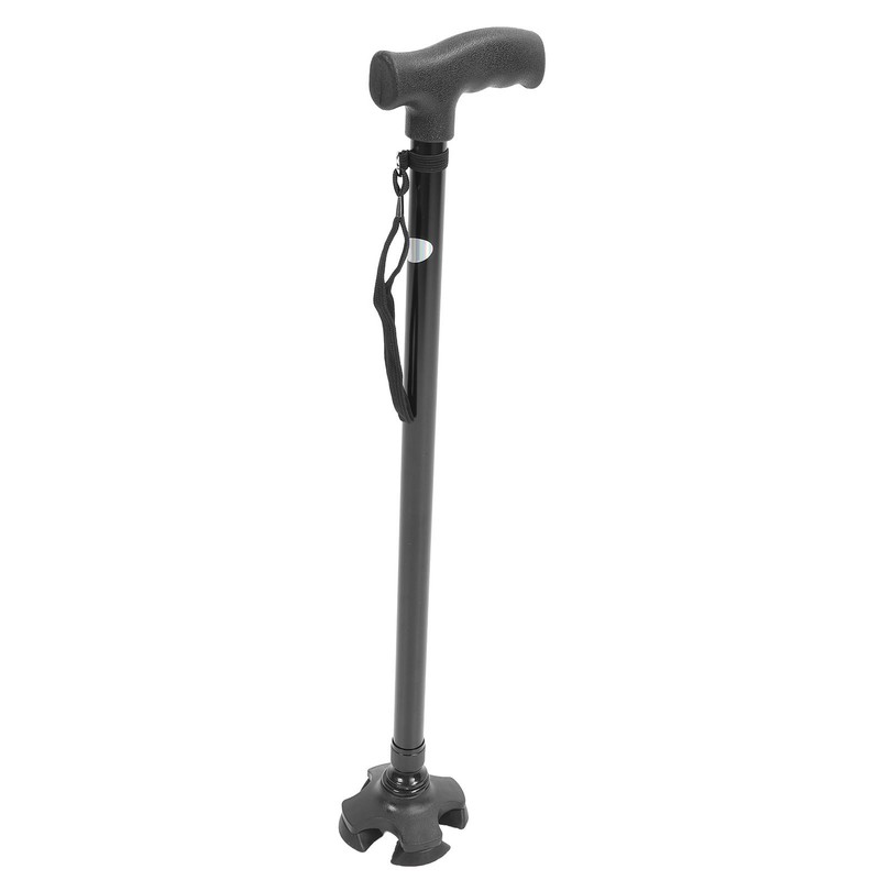 Quad Cane Adjustable Height Anti Slip Lightweight Retractable Senior Walking