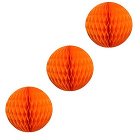 3-pack 5 Inch Honeycomb Tissue Paper Balls (Orange)