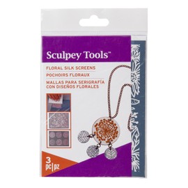 Sculpey Tools™ Silk Screen Floral Reusable 3 Piece Set, Perfect for All Types of DIY Crafts, Polymer Clay, Jewelry Making and Mixed Media, Great for All Skill Levels