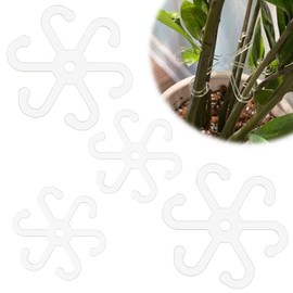 4PCS Climbing Houseplant Stem Supports, 2 Sizes Flower Plant Stem Hook Stakes Trellis Reusable Invisible Plastic Plant Stem Support Holders for Monstera Vertical Growth (Transparent)