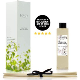 LOVSPA Heavenly Southern Magnolia Reed Diffuser Oil Refill with Replacement Reed Sticks | Jasmine, Rose, Ylang Ylang, Orange Blossom, Tuberose & Magnolia Blossoms, 4 oz | Made in The USA