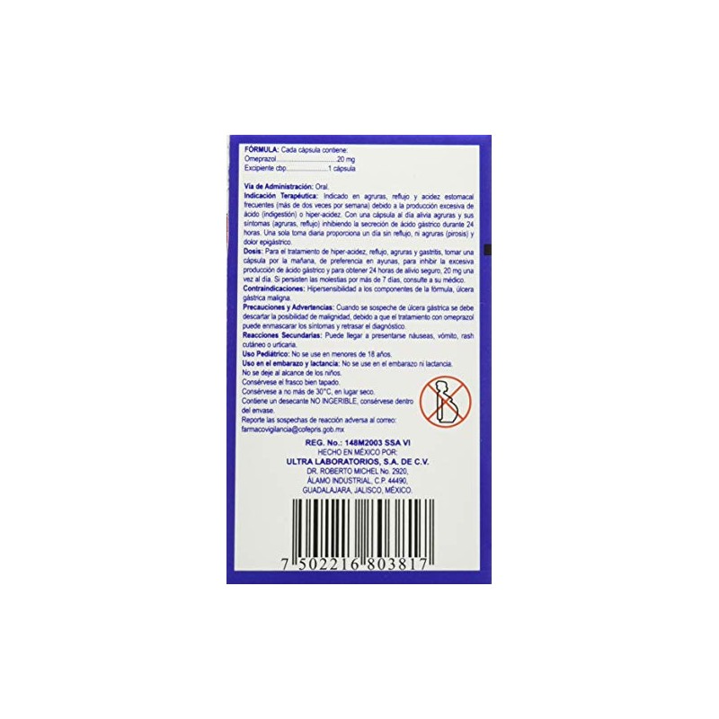 Omeoprazol Antiácidos Antiflatulentos Car, Caja de 120