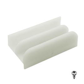 M6219 Sliding Shower Door Bottom Track for (Top-Hung) Glass Shower Door Plastic Track, 3 in Length, 1/2 in Width, Fits Glass up to 7/16" Thick with Screws (1-Pack)
