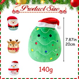 20cm Christmas Tree Plush Pillow Toys,3D Cute Christmas Stuffed Tree Pillow Doll Squishy Cotton Plushies Doll,Super Soft Toy Gift for Kids Kids Collection Home Decoration
