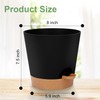YNNICO 8-Inch Plant Pots, Self-Watering Planters with Drainage Holes &