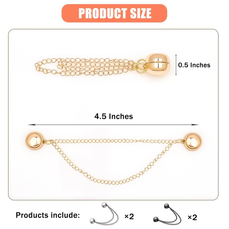 Ouliget Multi-Function Magnetic Clothing Clips,Pinless Brooch Chain Magnetic Buttons Shawl