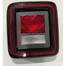 Forever Love Heart in 3D - Black for Jeep Wrangler JK/JKU/JL Rear Tail Light Covers (2019-2025) non Led Version - Loves Lover Peace