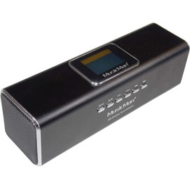 MusicMan TXX3547 MA Soundstation Stereo-Loudspeaker with Integrated Rechargeable Battery and LCD Display (MP3 Player, Radio, MicroSD card slot, USB slot) - Black