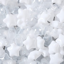 Star Ball Pit Balls Pack of 100 - Star Balls BPA&Phthalate Free Non-Toxic Crush Proof Ocean Ball Soft Plastic Balls for 1 2 3 4 5Years Toddlers Baby Kids Birthday Pool Tent Party (Star).