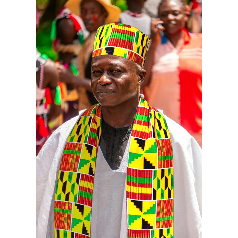 African Kente Pattern Hats Scarf Kufi Hat Ankara Print Cap