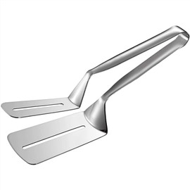 AOOSY Kitchen Tongs for Cooking, 10 Inches Stainless Steel Multipurpose Steak Clamps Flipping Spatula tongs Clip for Beefsteak Bread Hamburger BBQ Meats Pizza Pies Bread Fish