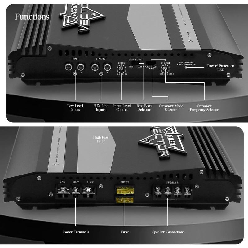 Lanzar Jovial 2 Channel Car Stereo Amplifier - 36W High