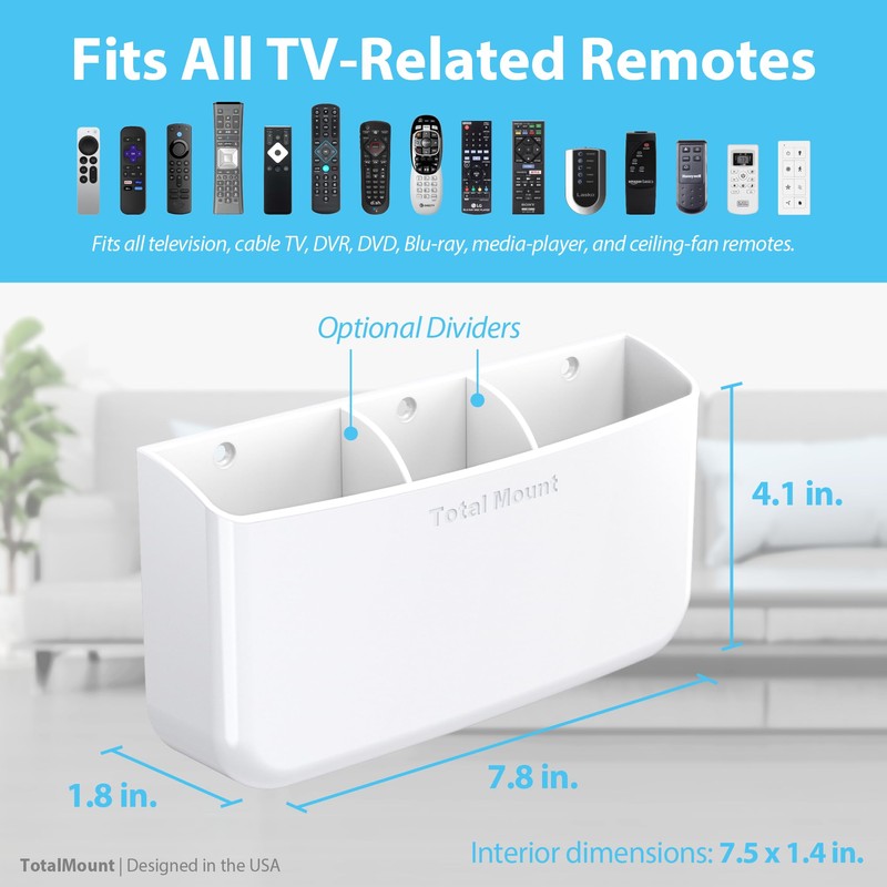 TotalMount Hole-Free Remote Holder – Eliminates Need to Drill Holes