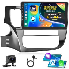 [4G+64G] Inefala for Mitsubishi Outlander 2012-2018 Android 15 Car Radio Stereo with Wireless Carplay Android Auto, 10 Inch HD Touchscreen with WiFi GPS Bluetooth5.0 FM/RDS 32EQ SWC Backup Camera MIC