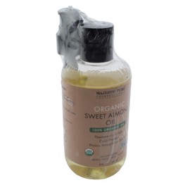 Majestic Pure Organic Sweet Almond Oil Moisturizing - 8 Fl Oz / 236mL (SEALED)