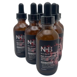 N+B Hair Growth Serum - Natural-Based Formula with Biotin, AnaGain, Baicapil, Peppermint Oil - Helps Fight the Signs of Hair Loss - Made in the USA - (2oz.) (6-Pack)