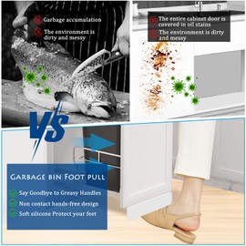 MENGMENGYAO Cabinet Foot Pull for Trash Drawer,Foot Pull for Trash Cabinet Drawer,Under Cabinet Foot Pull Handle,Cabinet Foot Opener for Drawers Bins(1, White)