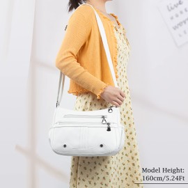 VOLGANIK ROCK Ladies Handbags Medium Soft Handbags for Women Shoulder Bag for Women Crossbody Bags for Women Multi Pockets Handbag PU Leather Shoulder Bag Everyday Bag Gift for Women