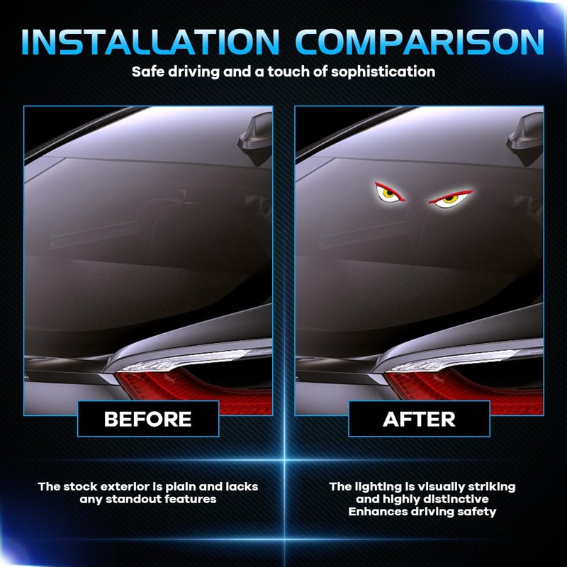 Teguangmei Solar Devils Eyes Light for Windshield 6 Modes Demon