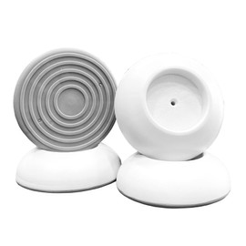 BOMI Set of 4 Elephant Feet Wall Protection Pads for Door Gates, High-Quality Accessories for Protective Children, No Drilling and Clamping, Ideal for Stair Gates, Child Safety in White