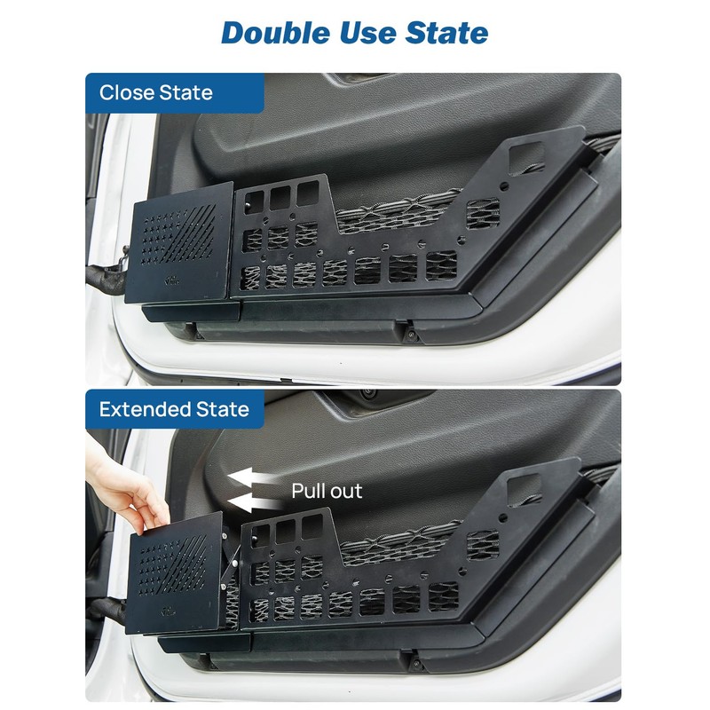 JOYTUTUS Front Door Storage Box Pockets Compatible with 2018-2023 Wranlger