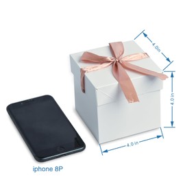 12 Pack Small Gift Boxes with Lids, Square Boxes with Lids, Perfect for Weddings, Engagements, Graduations, Holidays, Christmas, Birthday, Valentine's Day (White 10 cm)