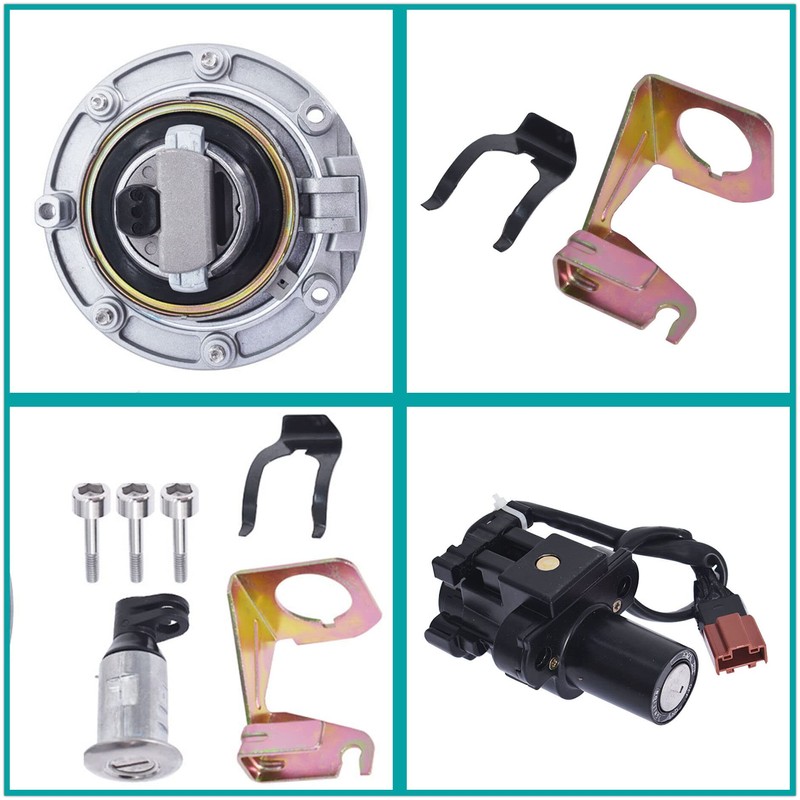 GENRICS Motorcycle Ignition Switch Fuel Gas Cap Seat Lock Key