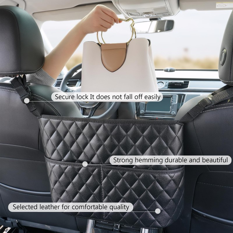 braxan Car Purse Holder Between Seats, Large Capacity Purse Holder