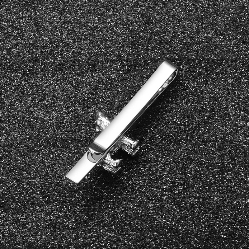 Asienice Wolf Tie Clip, Silver Tie Clip for Gentlemen Wedding,