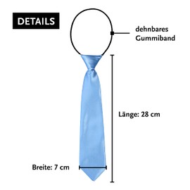 DonDon® Children’s Boy’s Tie, Silk Look, Shiny, Elasticated -