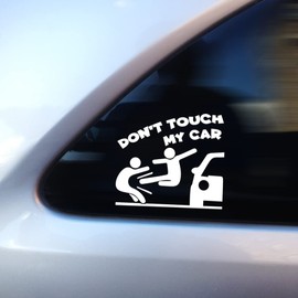 Don't Touch My Car Sticker, Funny Vinyl Decal Car Sticker, Car Bumper Window Sticker, Funny Motorhome Caravan Sticker, 150mm