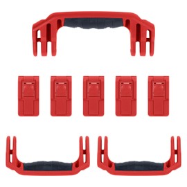 Pelican 1615 Replacement Handle & Latch Set by ColorCase - Red Handles & Push Button Latches