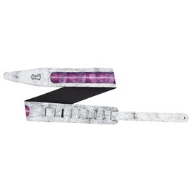 Levy's Leathers 2.5" Leather Guitar Strap with Cosmic Print Window Cut-Out; White (MG317ZB-WHT)