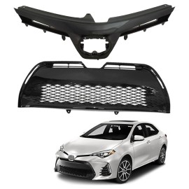 Stunning Front Bumper Upper & Lower Grille Assembly For 2017 - 2019 Toyota Corolla SE/XSE