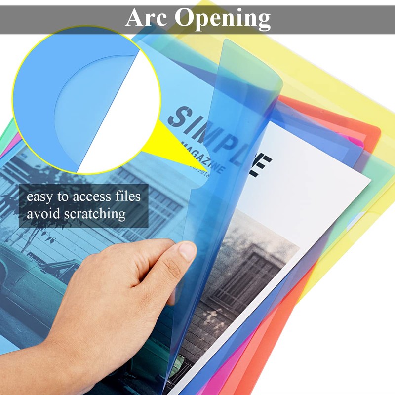 ZCZN A4 Plastic Folders, 42pcs Plastic Sleeves, Clear Open Top