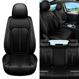 For HONDA CR-V 2007-2016 Car 5 -Seat Covers Front & Rear PU Leather Seat Cushion