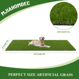 MJIAHOMDEC Artifical Grass Turf Lawn 2x8ft Realistic Synthetic Grass Mat Thick Grass Rug Outdoor Fake Grass Dog Mat Grass Pad for Dogs Patio Garden Lawn Home Backyard