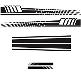 Gigicloud 5pcs/Set Striped Vinyl Car Side Stickers, Auto Body Stripe Decals Racing Removal Universal Vinyl Waterproof Decal Decoration for Truck SUV Off-Road Vehicles,Black